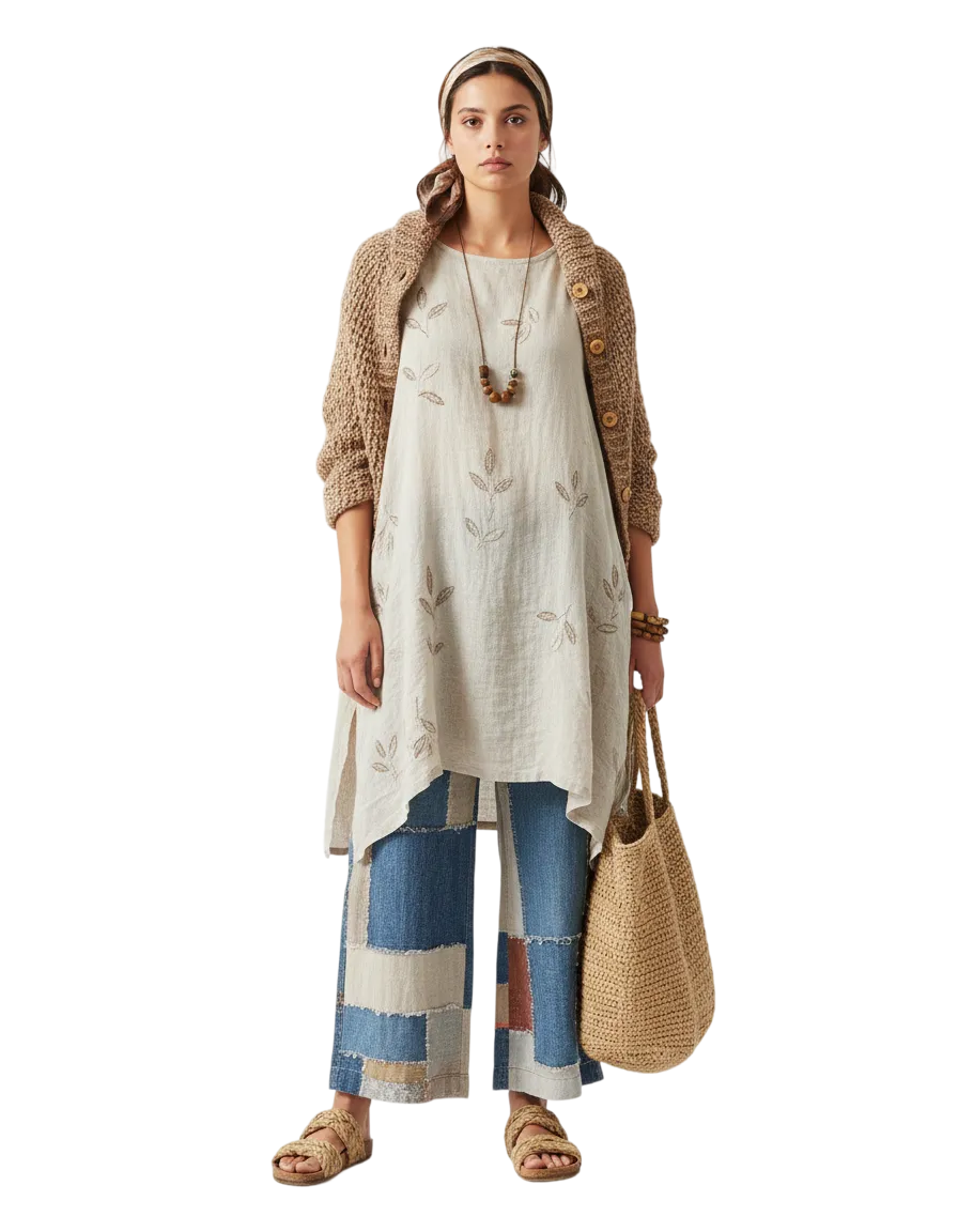 Woman wearing sustainable clothes